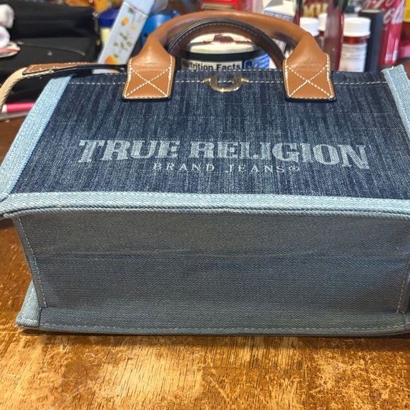 True Religion Blue and Brown Men's Messenger Bag - Picture 3 of 3